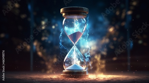 Glowing Hourglass with Time Particles © mattegg