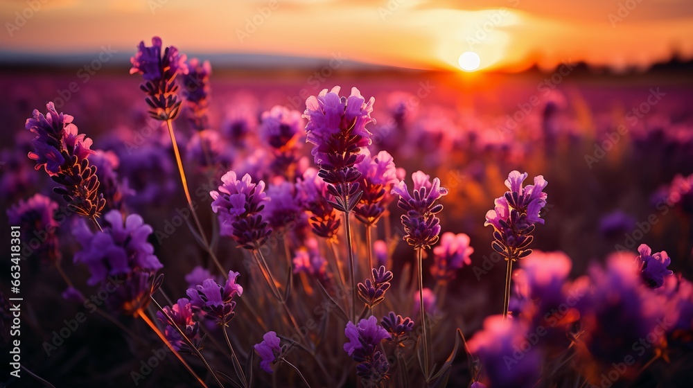 Sunlit Lavender Field: Blooming Beauty Sunlit Lavender Field: Blooming Beauty