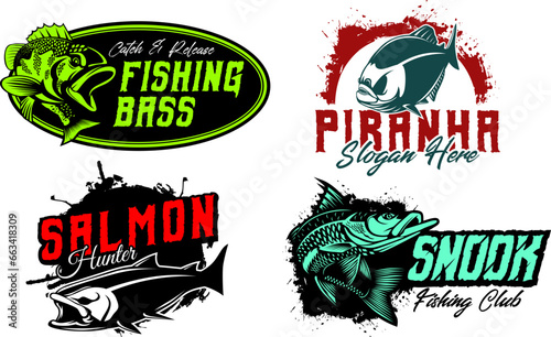Fish Logo. Fishing Logo. Bundle of unique and Fresh fishing logo bundle template. great to use as any fishing company and Product logo.