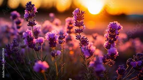 Sunlit Lavender Field: Blooming Beauty