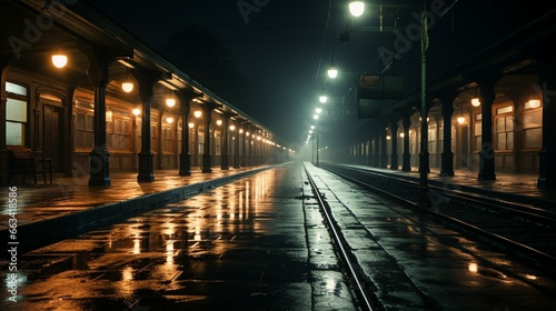 Eerie Atmosphere at Dark Train Station © Sthefany
