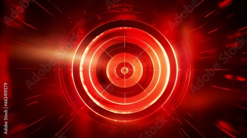 Target with a Missed Bulls-Eye on an Intense Red Background