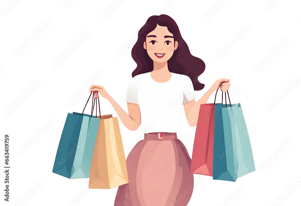 Happy Shopper Carrying a Shopping Bag - Black Friday Sale