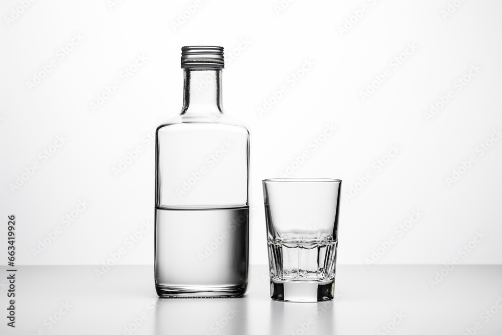 glass with coktel and bottle magazine advertising st