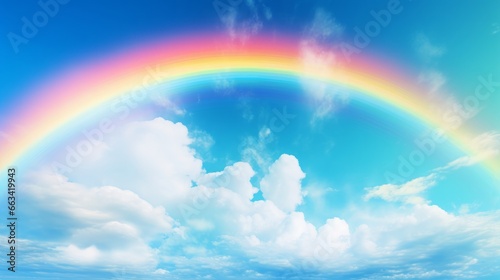 Vibrant Rainbow Arching Across a Vivid Sky
