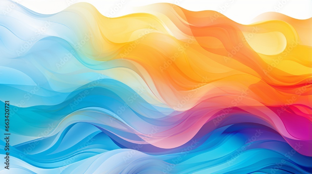 abstract colorful background different color splash in waves on white background generated by AI tool 