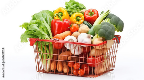 shopping cart with vegetables