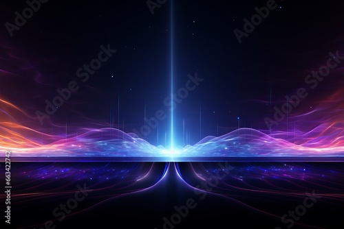 Linear purple and blue abstract fractal background