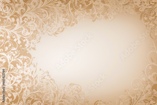 Vintage background with floral ornament with copy space. 