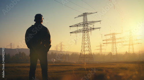 engineer standing in front of electricity station