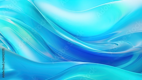  a blue abstract background with wavy lines and curves in the center of the image, with a light green center and a light blue center at the top of the image. generative ai