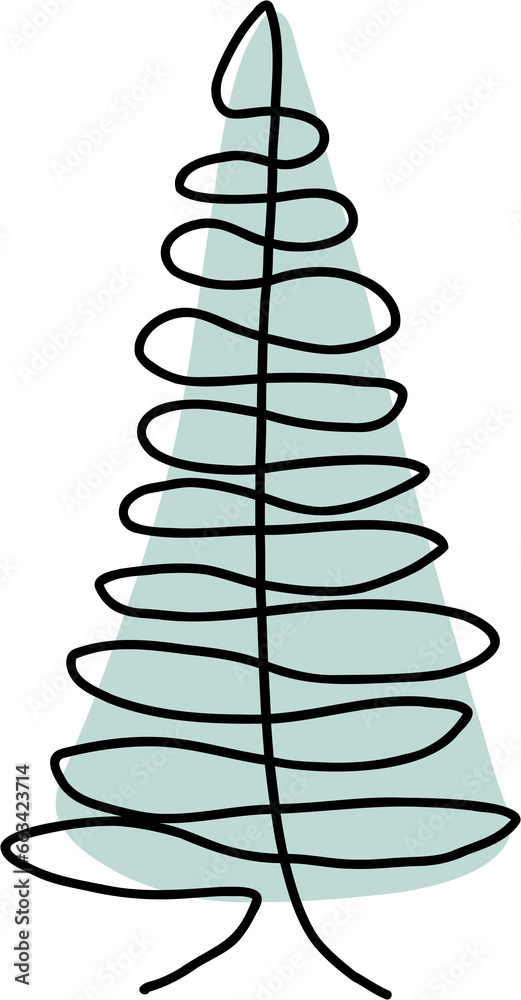 Pine trees continuous line freehand drawing Pine trees continuous line freehand drawing