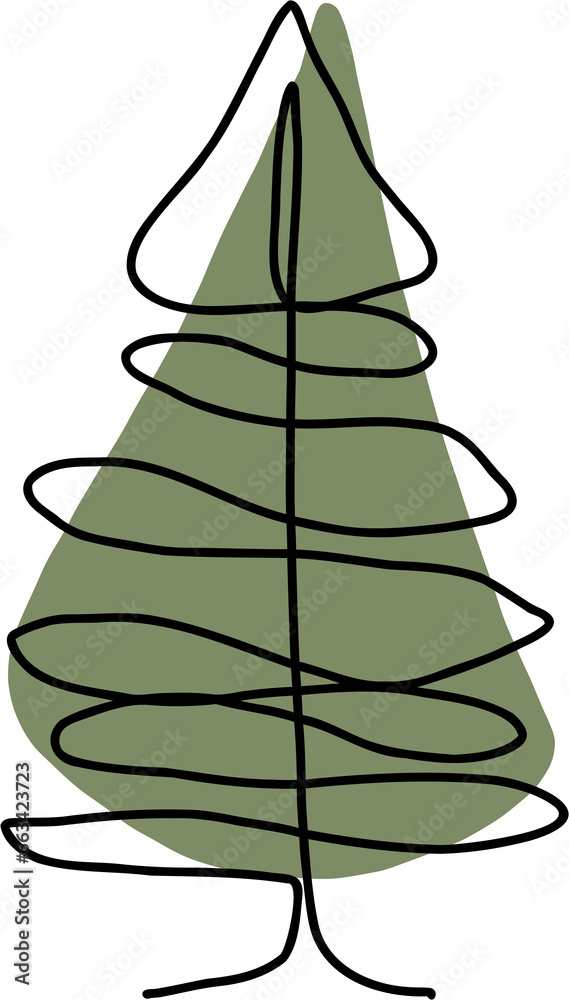 Pine trees continuous line freehand drawing Pine trees continuous line freehand drawing