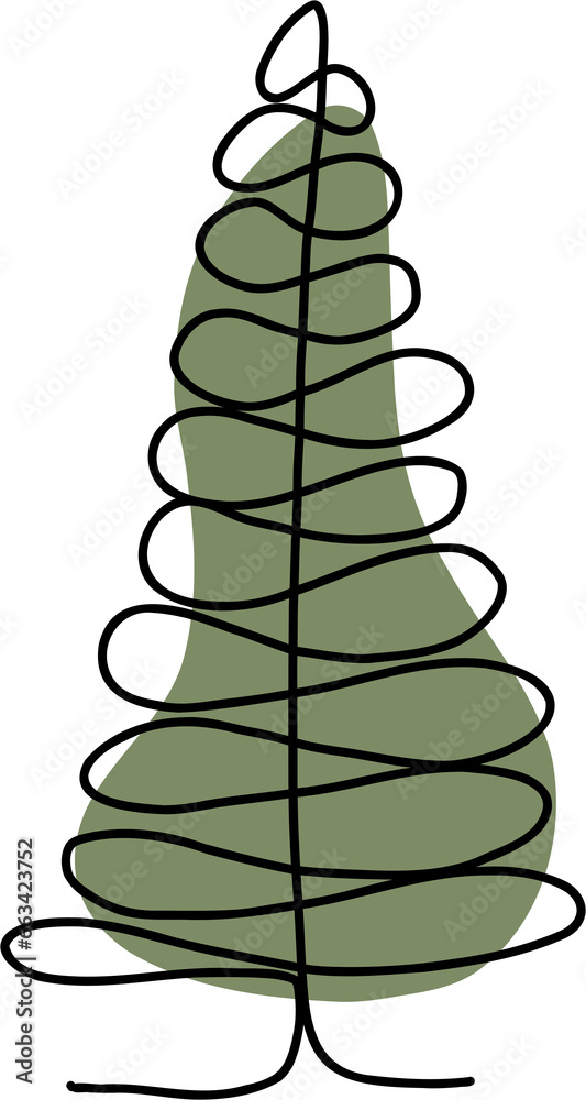 Pine trees continuous line freehand drawing Pine trees continuous line freehand drawing