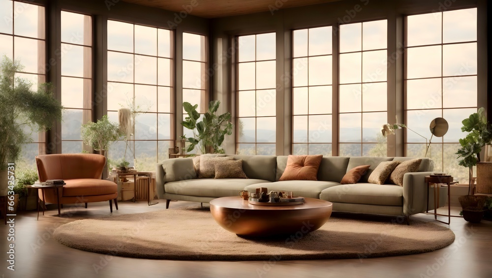A Whimsical Living Room with a Grand Window A Digital Rendering by Gregory Gillespie A Whimsical Living Room with a Grand Window A Digital Rendering by Gregory Gillespie