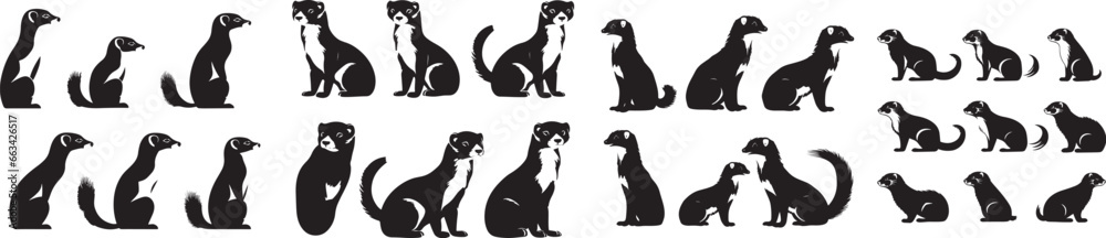 Ferret set ferret vector, cute ferret svg, ferret Clipart Ferret set ferret vector, cute ferret svg, ferret Clipart