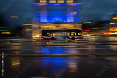 Bus in Hamburg in Twilight