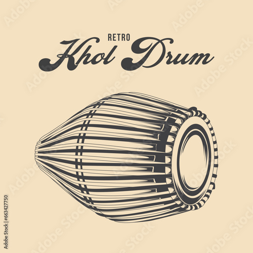Retro Khol Drum Vector photo