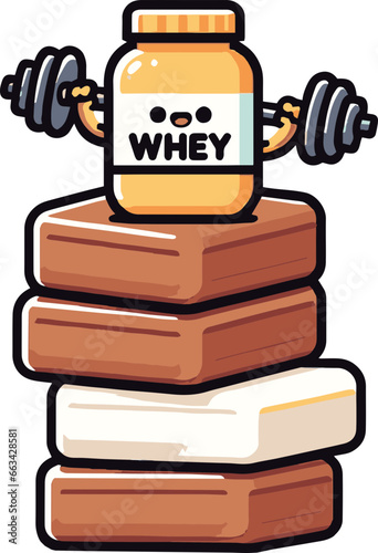 whey protein building blocks of muscle svg illustration