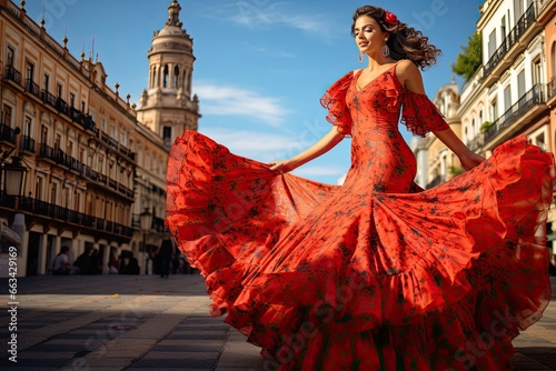 Woman in flamenco dress photo