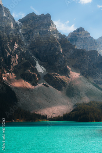 Moraine Lake Turquoise Water in Banff National Park, Alberta, Canada