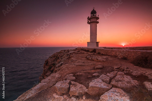 Barbaria Lighthouse in Formentera island