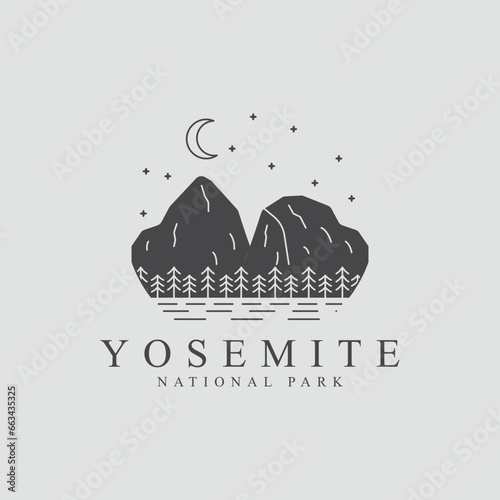 yosemite national park logo icon vector graphic design template simple minimalist vintage illustration outdoor symbol design