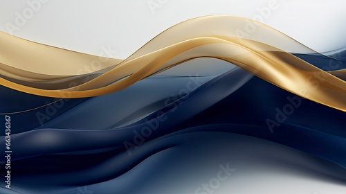 Gold and navy blue waves abstract.