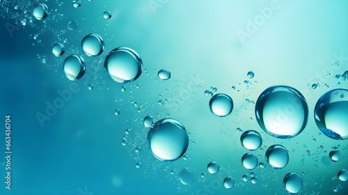 Abstract Background of Water Bubbles in cyan Colors. Modern Wallpaper