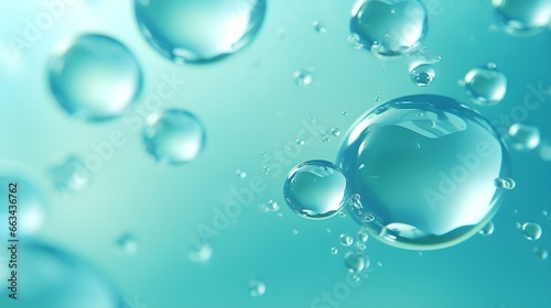 Abstract Background of Water Bubbles in cyan Colors. Modern Wallpaper