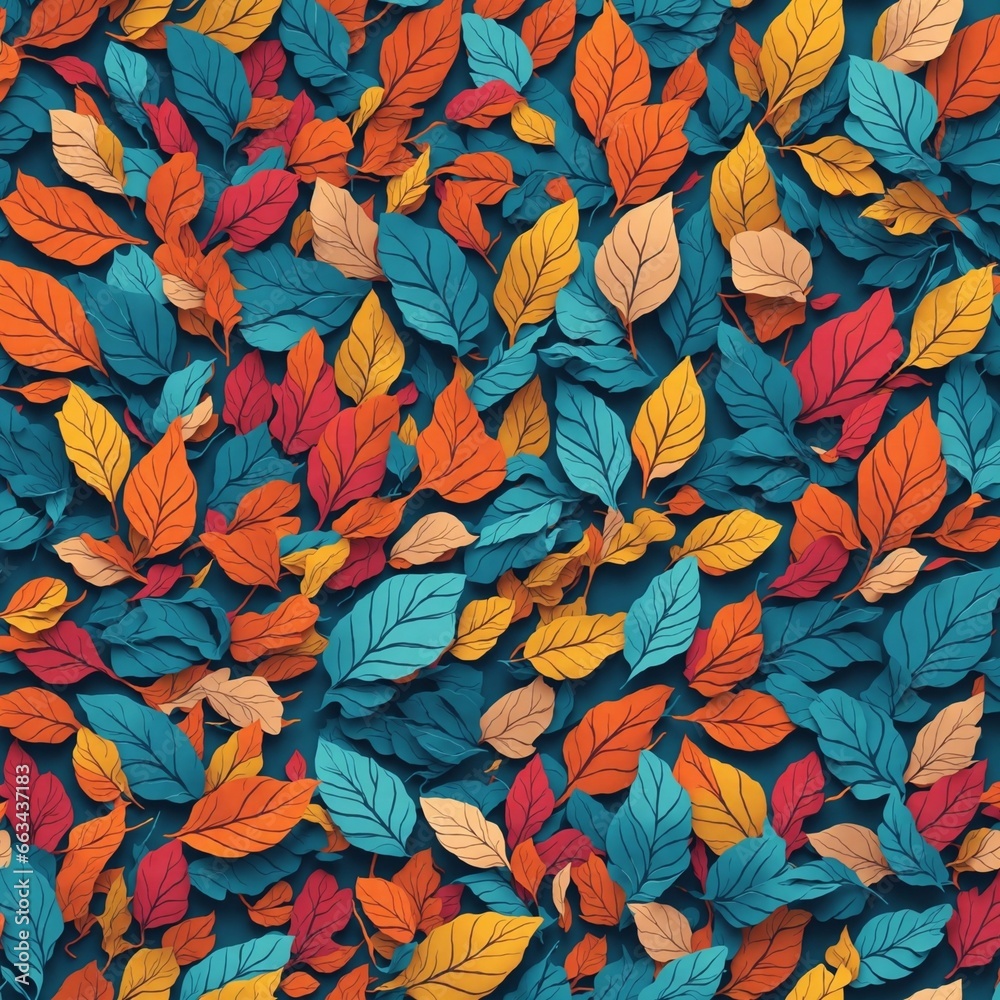 Fototapeta premium Floral pattern with leaf, Luxury art deco wallpaper nature background.