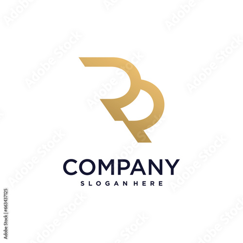 Letter R design element icon with modern creative unique concept