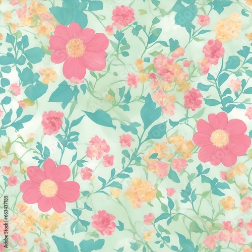 Blooming midsummer meadow vintage flower pattern. Plant background for fashion  wallpapers  print