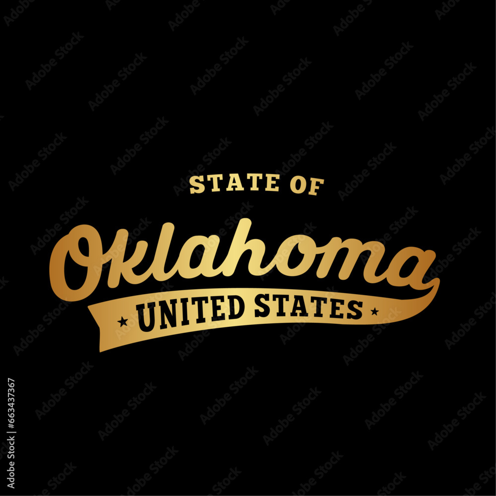 State of Oklahoma lettering design. Oklahoma, United States, typography design. Oklahoma, text design. Vector and illustration.
