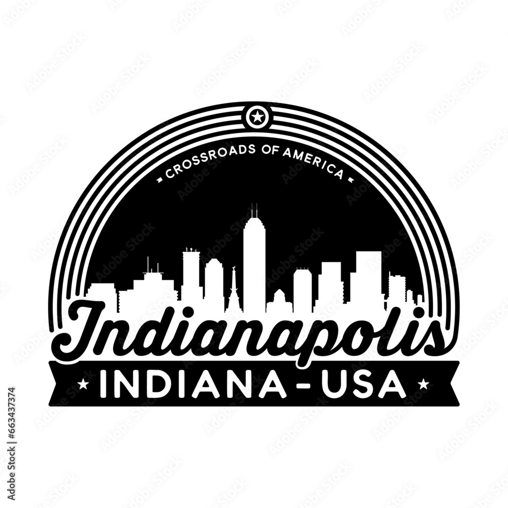 Indianapolis, Indiana, USA logo design template. Vector and illustration.
