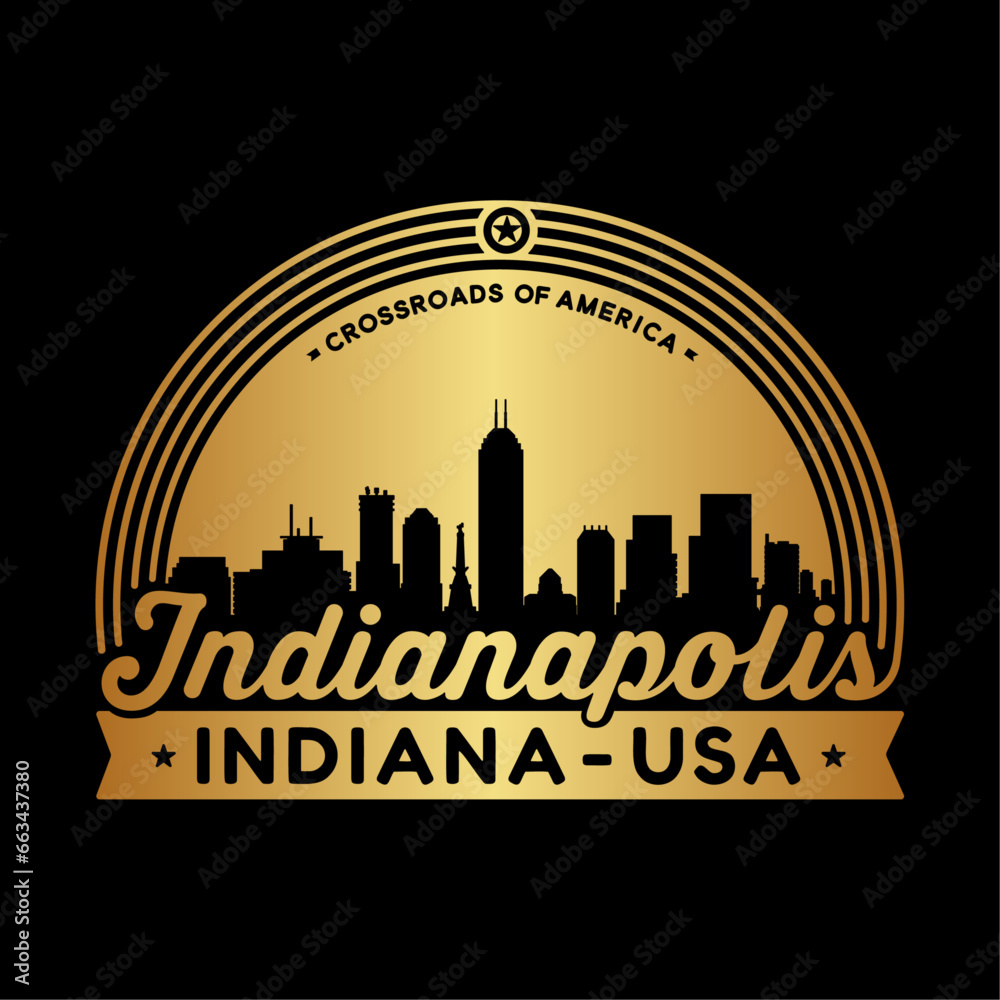 Indianapolis, Indiana, USA logo design template. Vector and illustration.
