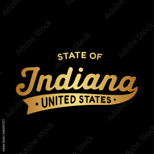 State of Indiana lettering design. Indiana, United States, typography design. Indiana, text design. Vector and illustration.