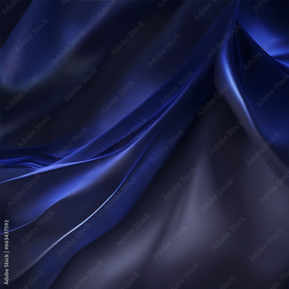Obraz premium blue silk background - Blue satin fabric - silk background - Generative AI