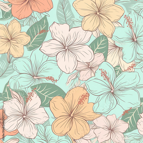 seamless floral pattern background created with Generative Ai