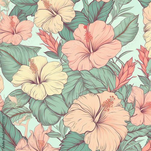 seamless floral pattern background created with Generative Ai