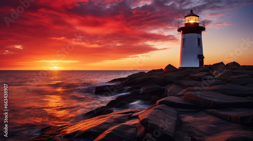 lighthouse at sunset