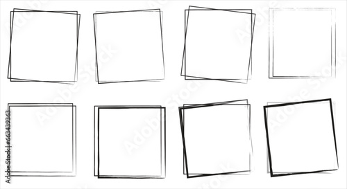 Grunge frame collection. Vector illustration