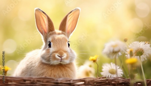 Easter Bunny with beautiful Spring Nature.