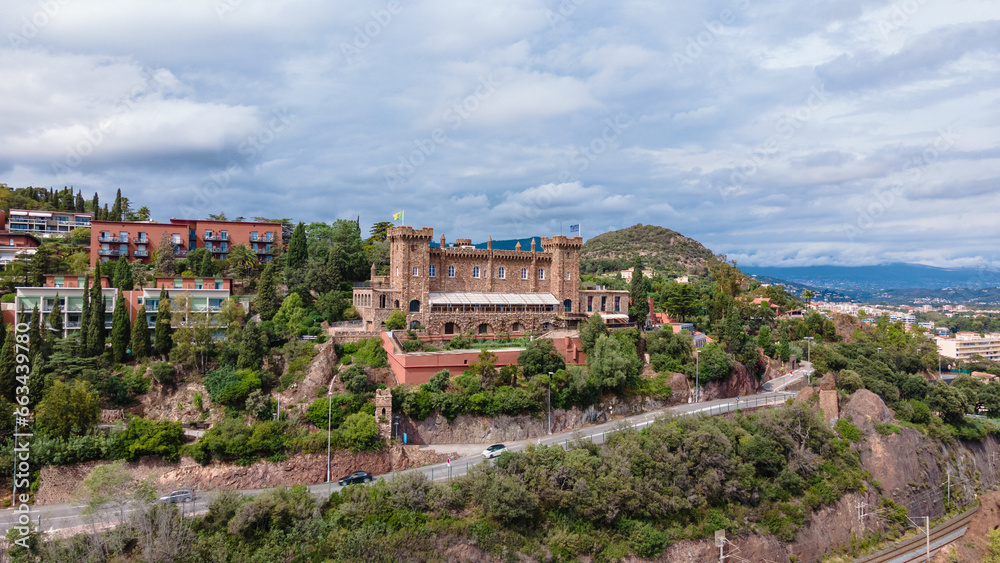 Aerial view of Mount Turnei, located on the French Riviera. Photography was shot from a drone at a higher altitude.