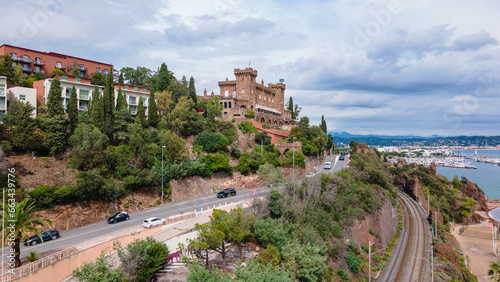 Aerial view of Mount Turnei, located on the French Riviera. Photography was shot from a drone at a higher altitude.