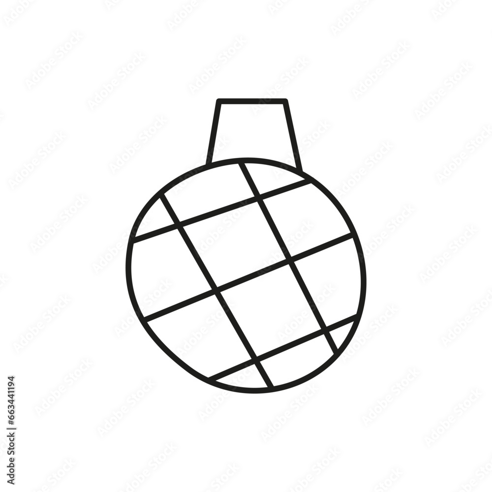 Doodle outline Christmas ball. Doodle outline Christmas ball.