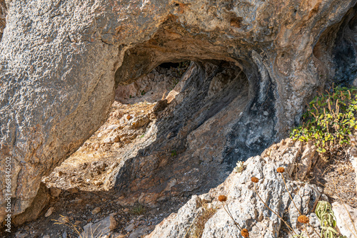 The scenic view of the cave near Kızlar Dağı and Alimpınarı plateau at Taurus mountains, Antalya photo