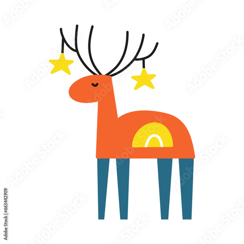 Doodle colorful deer.