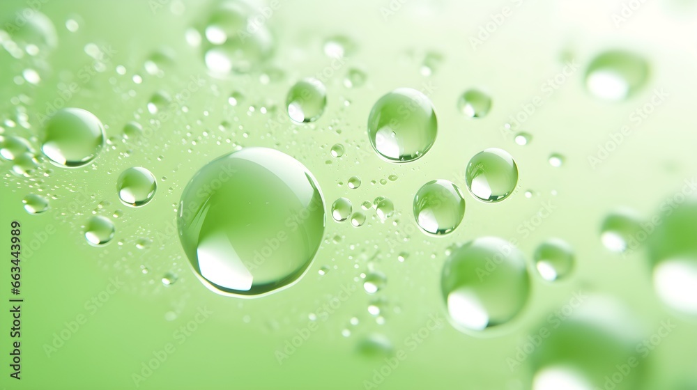 Abstract Background of Water Bubbles in light green Colors. Modern Wallpaper