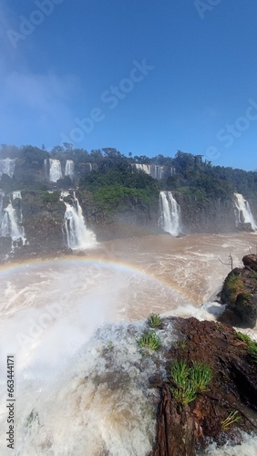 waterfall with rainbow